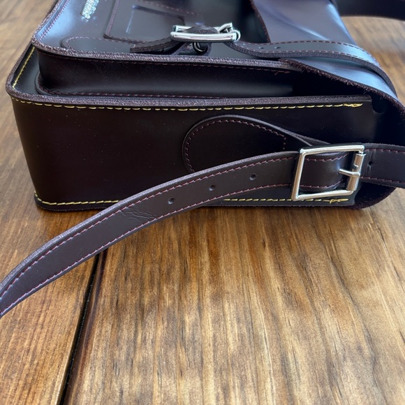 Dr. Martens Leather 11” Crossbody Messenger Bag burgandy/brown color - Picture 8 of 10